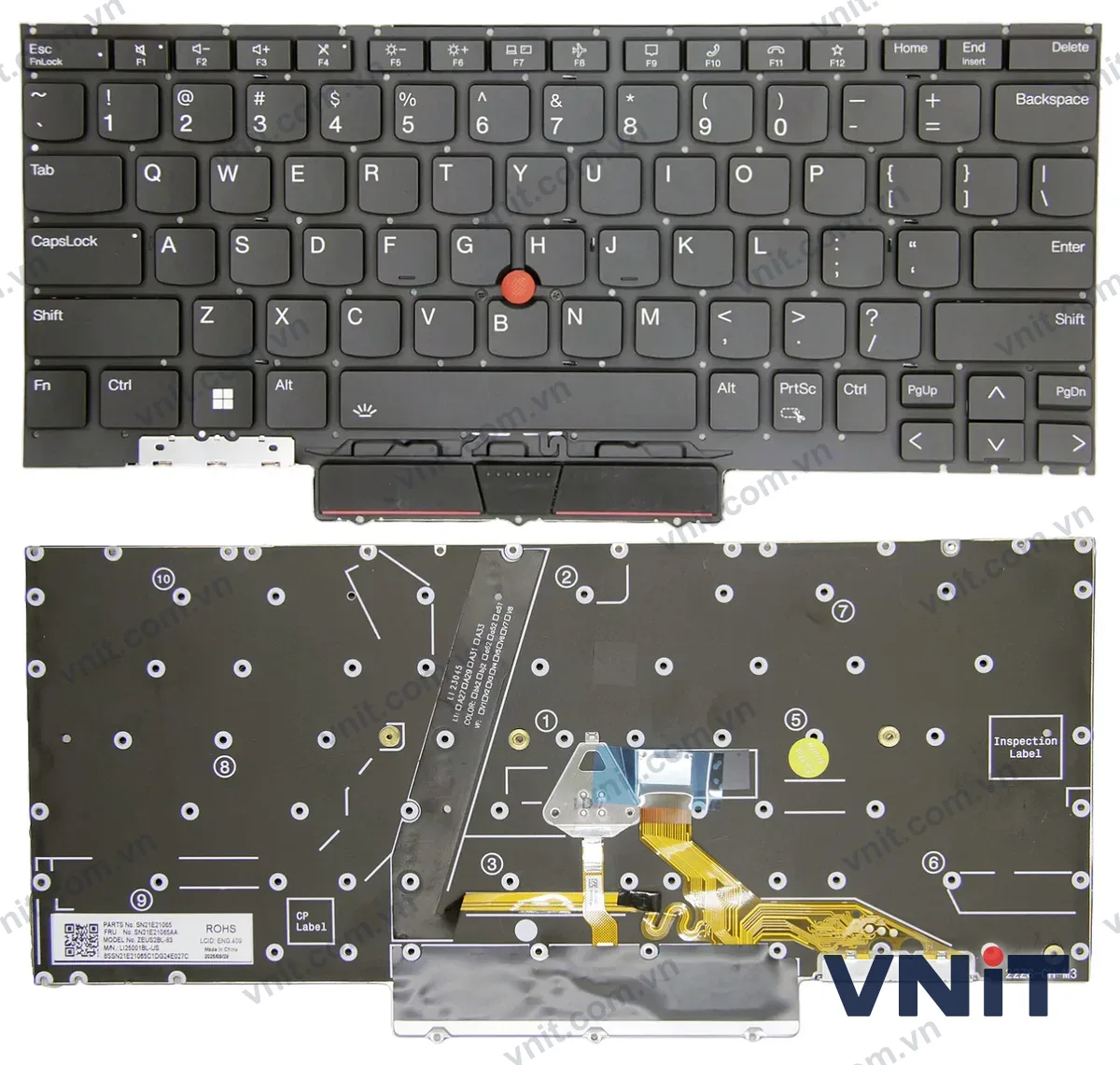 Bàn phím Laptop Lenovo thinkpad X1 nano Gen 2, X1 nano Gen 3, high copy (Có đèn nền)