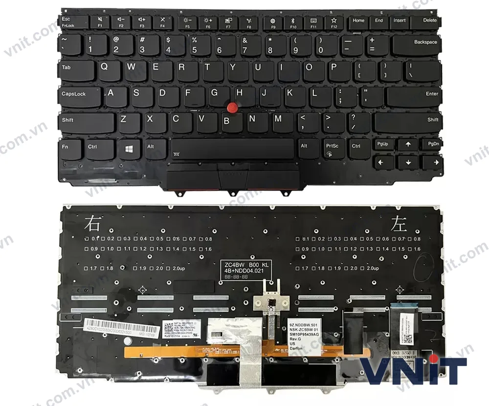 Bàn phím Laptop Lenovo Thinkpad X1 yoga 2nd Gen 2017, X1 yoga 3rd Gen 2018 (Có đèn nền)