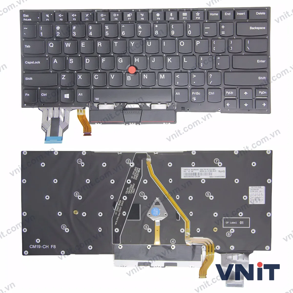 Bàn phím Laptop Lenovo thinkpad X1 yoga 4th Gen 2019, X1 yoga 5th Gen 2020, high copy -key (Có đèn nền) (Màu đen)