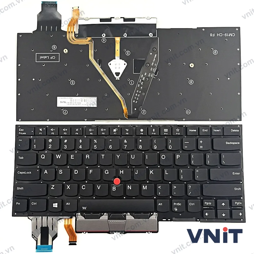 Bàn phím Laptop Lenovo thinkpad X1 yoga 4th Gen 2019, X1 yoga 5th Gen 2020, -key (Có đèn nền) (Màu bạc)