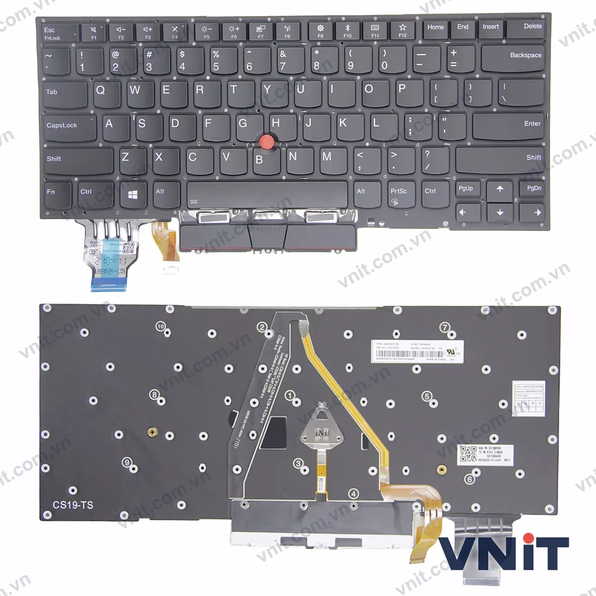 Bàn phím Laptop Lenovo thinkpad X1 yoga 4th Gen 2019, X1 yoga 5th Gen 2020, -key (Có đèn nền) (Màu đen)