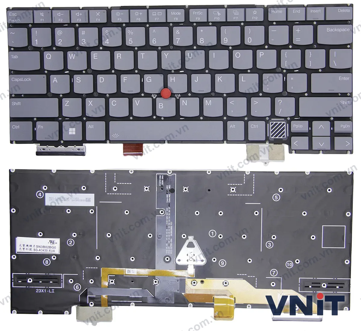 Bàn phím Laptop Lenovo ThinkPad X1 yoga 9th Gen 2024, X1 yoga 10th Gen 2025 (Có đèn nền)