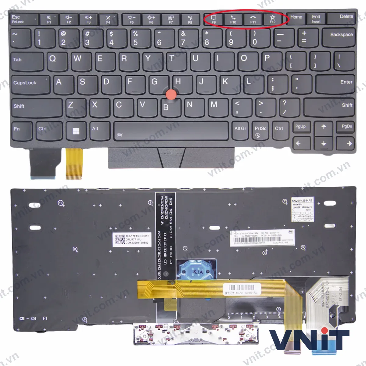 Bàn phím Laptop Lenovo Thinkpad X280 A285 X390 X395, X13 Gen 1, L13 Gen 1 Gen 2, L13 yoga Gen 1 frame call (Có đèn nền) (Màu đen)
