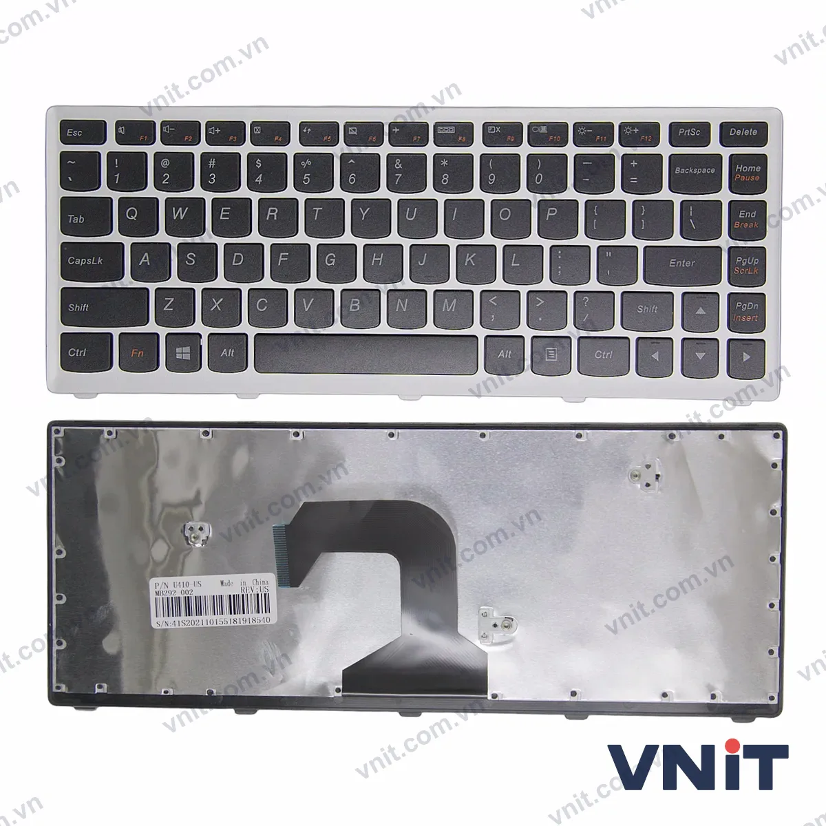 Bàn phím Laptop Lenovo U410 frame OEM (Màu bạc)