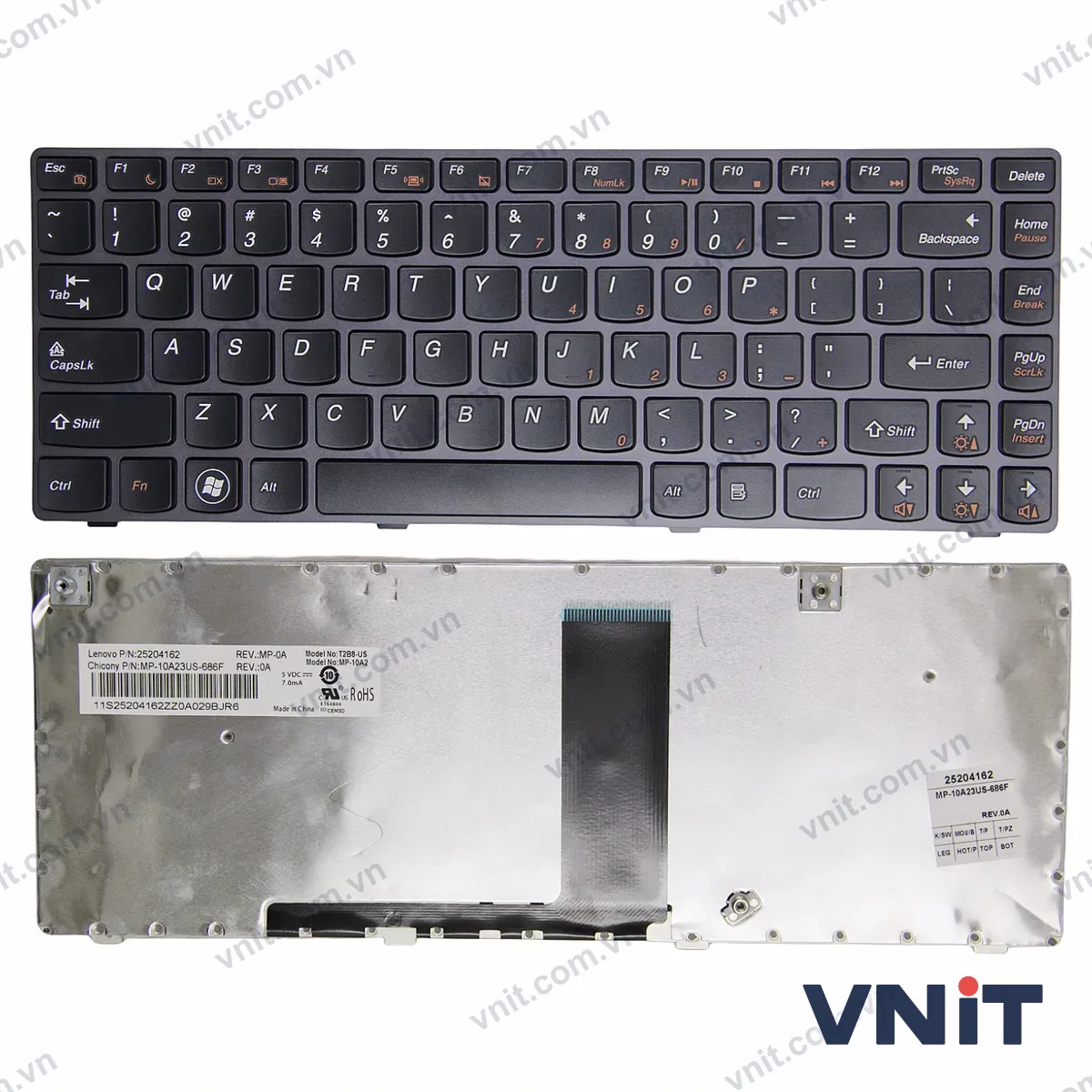 Bàn phím Laptop Lenovo V480S V380S V380A frame (Màu xám)