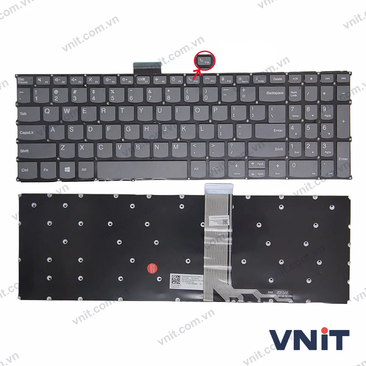 Bàn phím Laptop Lenovo XIAOXIN 16 IRL8 ABR8 IAH8 Slim 5 16 15P IMH F10 call (Màu xám)