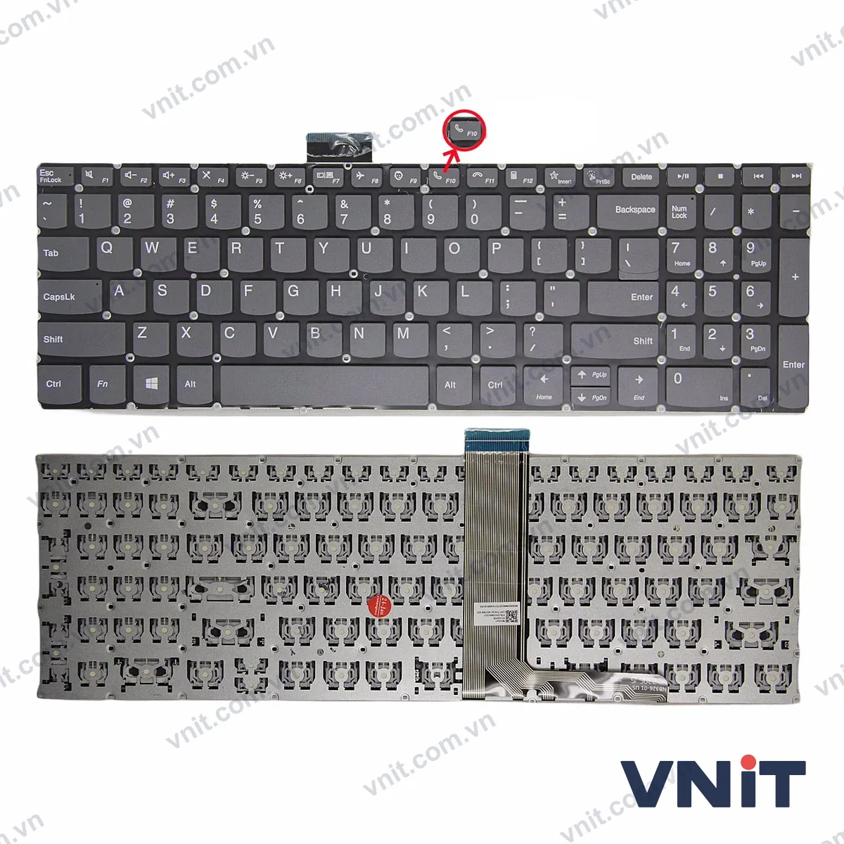 Bàn phím Laptop Lenovo XIAOXIN 16 IRL8 ABR8 IAH8 Slim 5 16 15P IMH F10 call OEM (Màu xám)