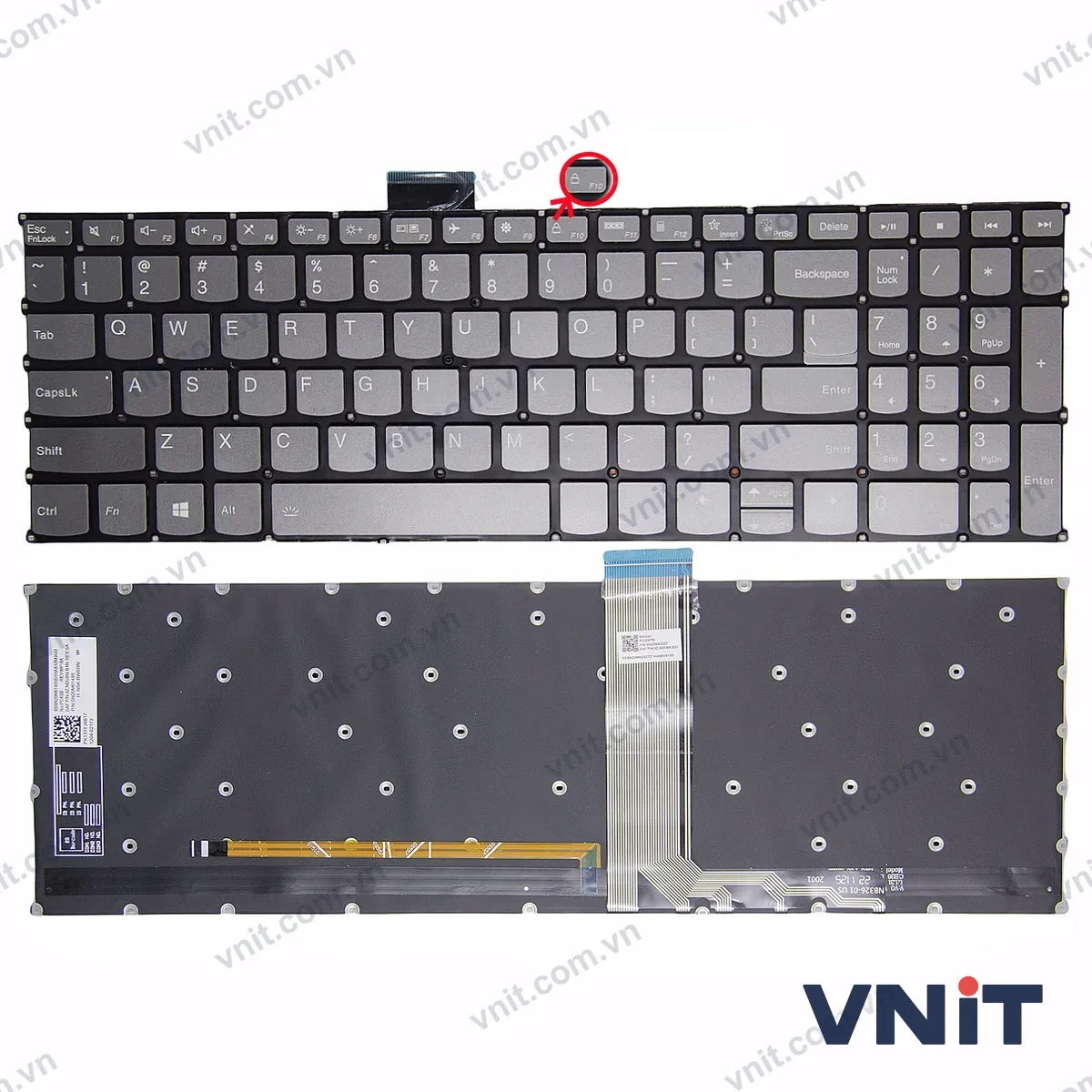 Bàn phím Laptop Lenovo XIAOXIN 16 IRL8 ABR8 IAH8 Slim 5 16 15P IMH F10 lock (Có đèn nền) (Màu xám)