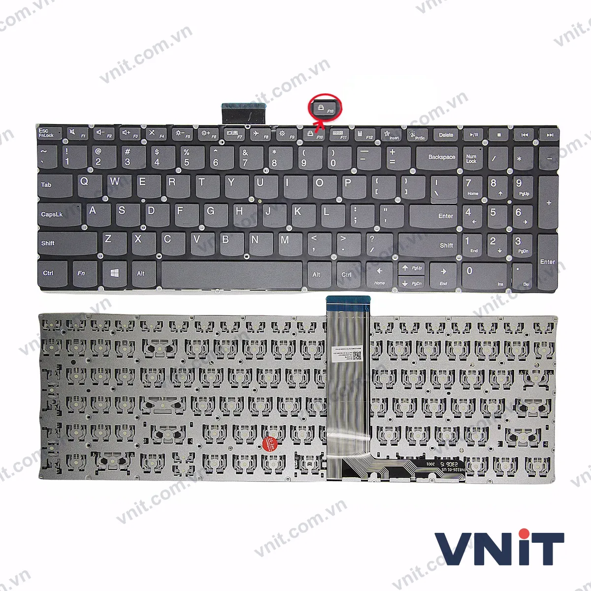 Bàn phím Laptop Lenovo XIAOXIN 16 IRL8 ABR8 IAH8 Slim 5 16 15P IMH F10 Lock OEM (Màu xám)