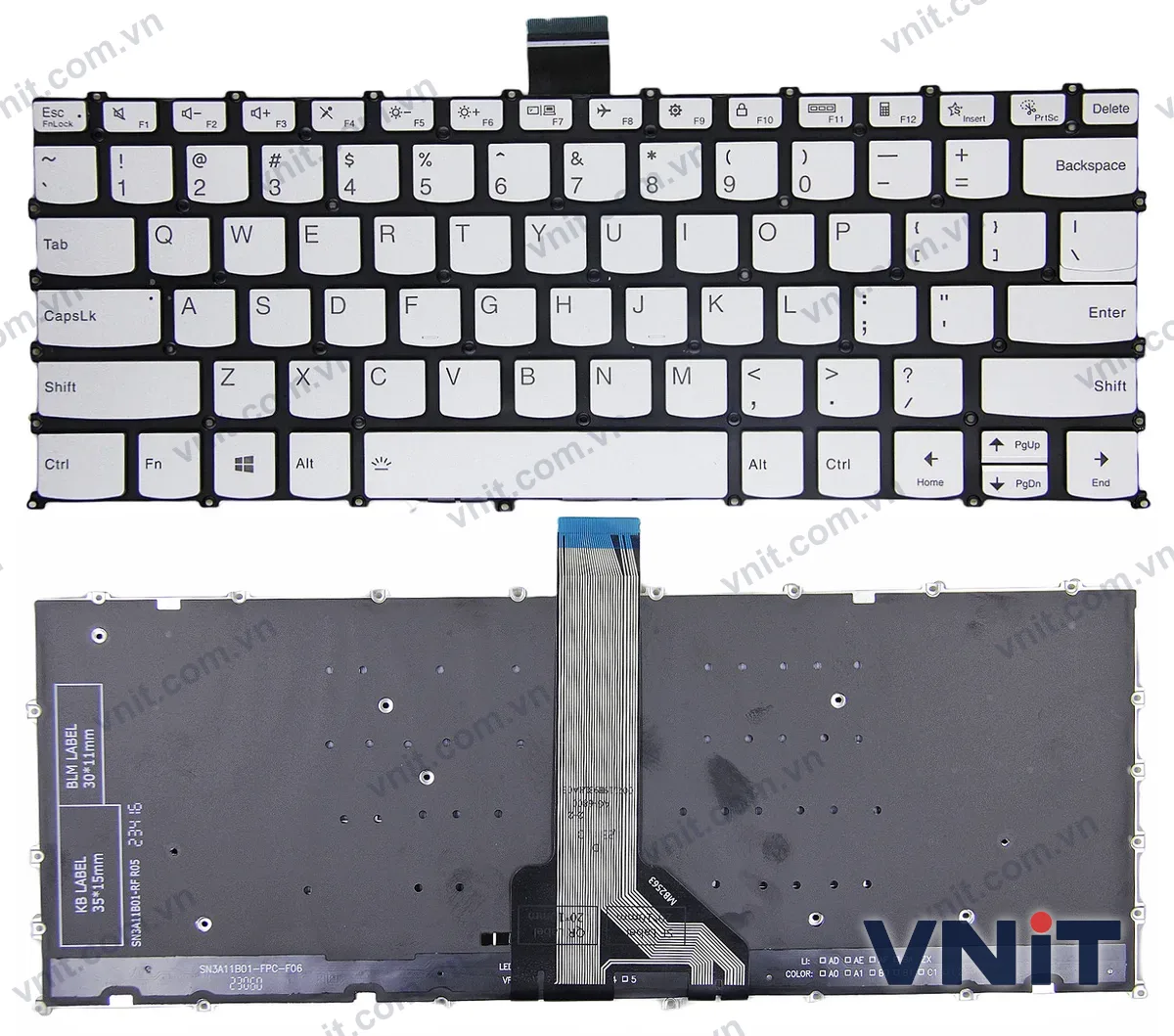 Bàn phím Laptop Lenovo XIAOXIN Pro 14 IRH8 ARP8 APH8, yoga Slim 7 Pro 14IRH8 (Có đèn nền) (Màu bạc)