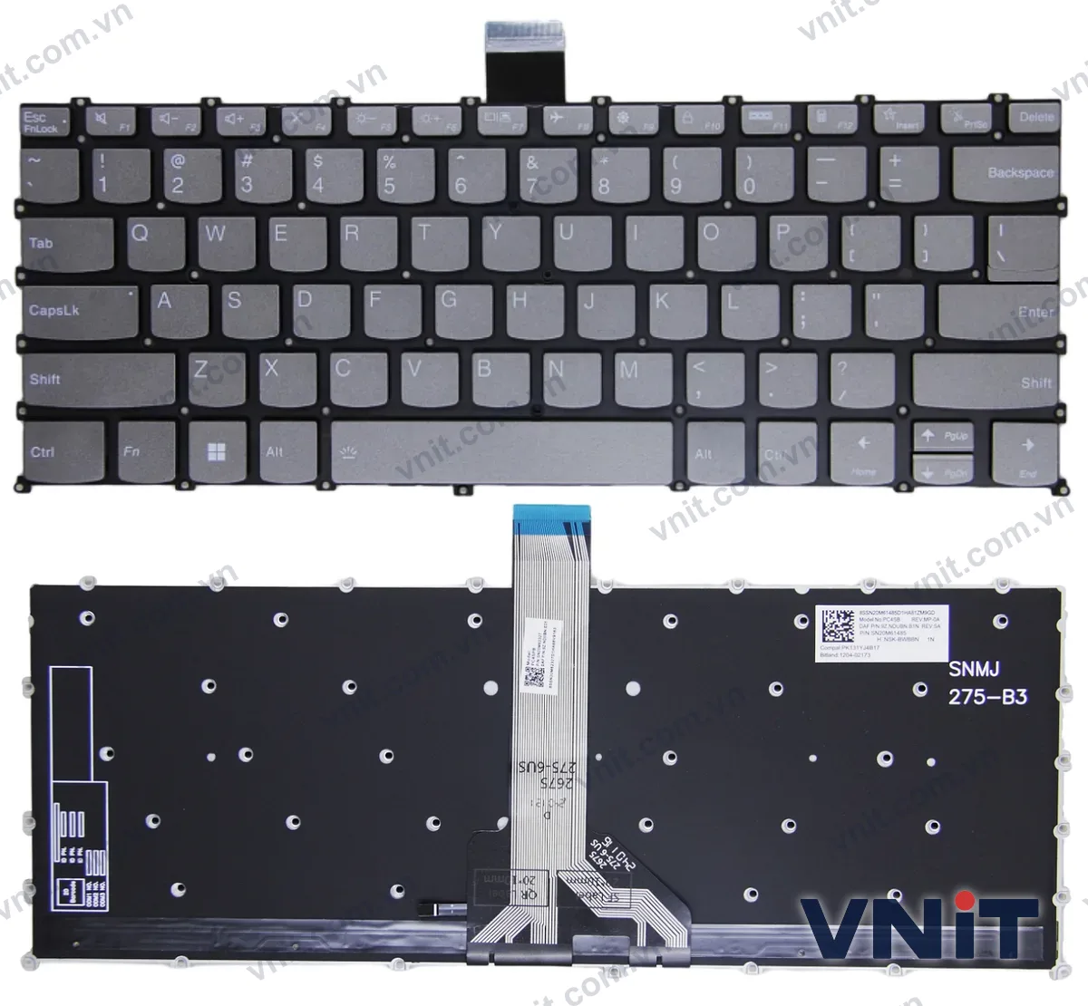 Bàn phím Laptop Lenovo XIAOXIN Pro 14 IRH8 ARP8 APH8, yoga Slim 7 Pro 14IRH8 (Có đèn nền) (Màu xám)