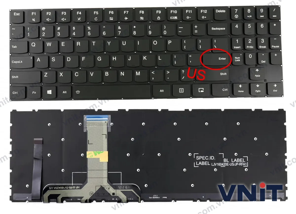 Bàn phím Laptop Lenovo Y540-15, Y540-15ICH, Y540-15IRH, Y540-17, Y540-17IRH, RGB (Có đèn nền) (Màu đen)