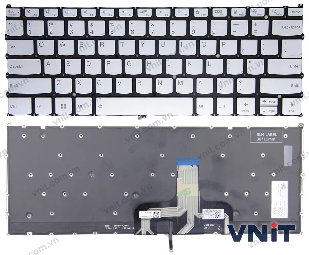 Bàn phím Laptop Lenovo yoga 14c 2022 ABB7 ARB7 82QE IAP7 (Có đèn nền) (Màu bạc)