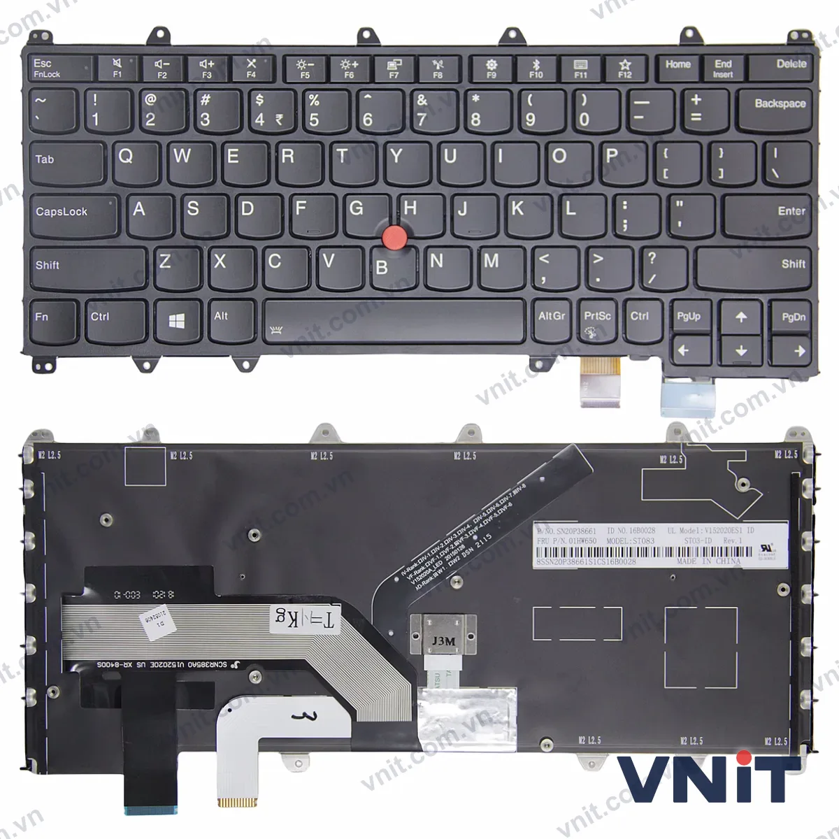 Bàn phím Laptop Lenovo yoga 260 yoga 370 X380 S1 Gen 2 Gen 3 Gen 4 (Có đèn nền) (Màu đen)