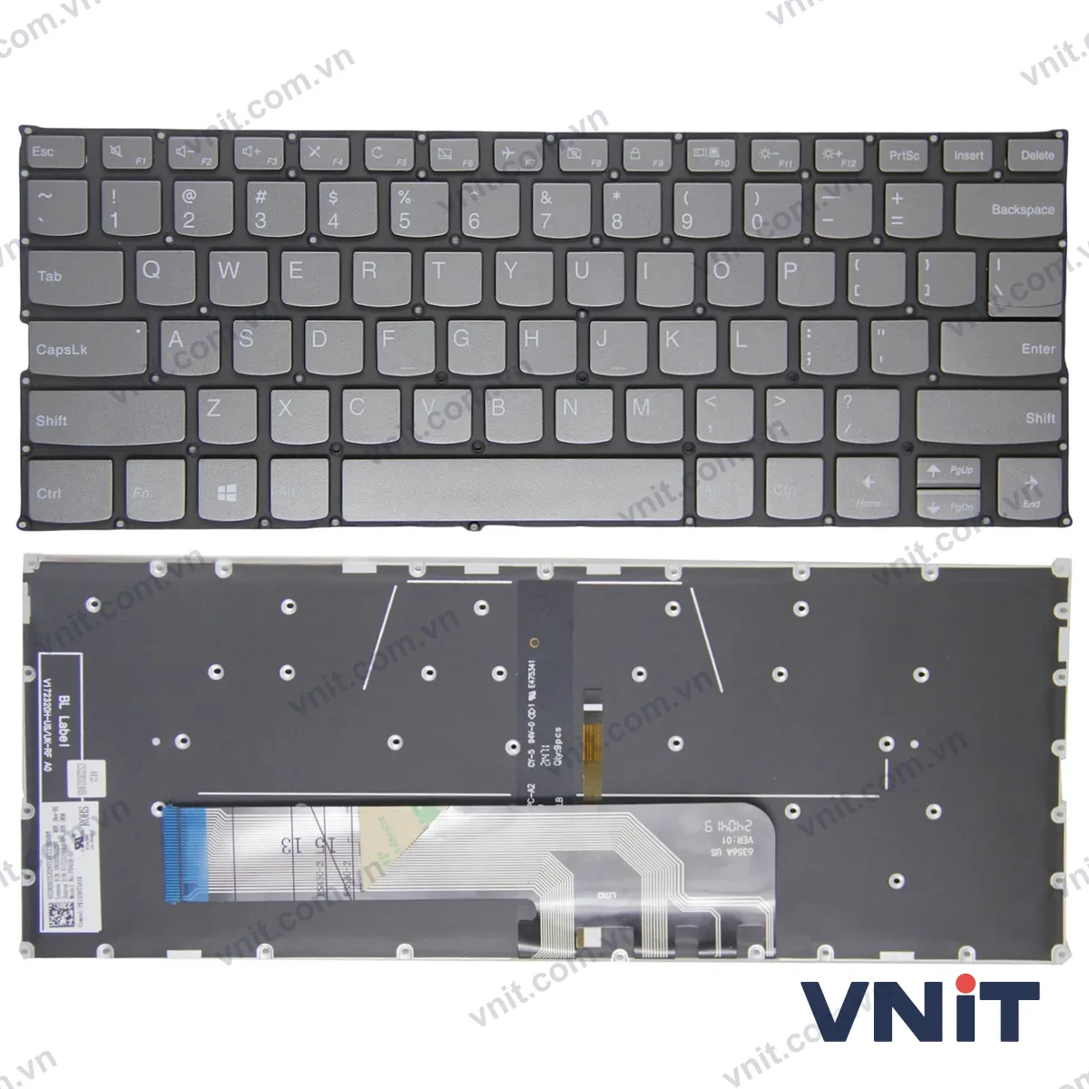 Bàn phím Laptop Lenovo yoga 6-13ARE05, 6-13ALC6, V340-14IIL, V340-14IML (Có đèn nền) (Màu xám)