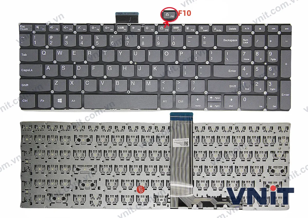 Bàn phím Laptop Lenovo yoga 7-15ITL5, yoga Creator 7-15IMH05, yoga 7 16IAP7, yoga 7 16IAH7, yoga 7 16IRL8, yoga 7 16ARP8, F10 lock OEM (Màu xám)