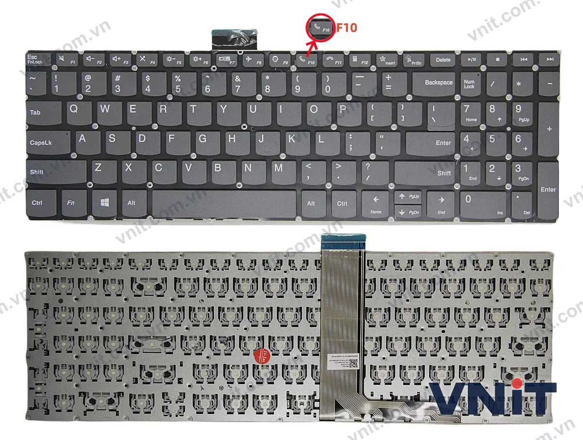 Bàn phím Laptop Lenovo yoga 7-15ITL5, yoga Creator 7-15IMH05, yoga 7 16IAP7, yoga 7 16IAH7, yoga 7 16IRL8, yoga 7 16ARP8, F10 call OEM (Màu xám)
