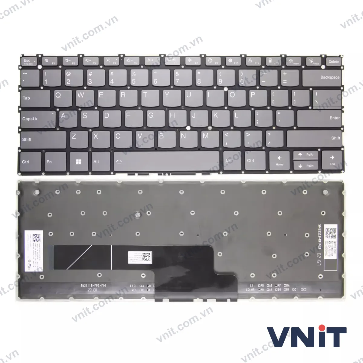 Bàn phím Laptop Lenovo yoga Air 14S 14C 13S carbon (Có đèn nền) (Màu xám)
