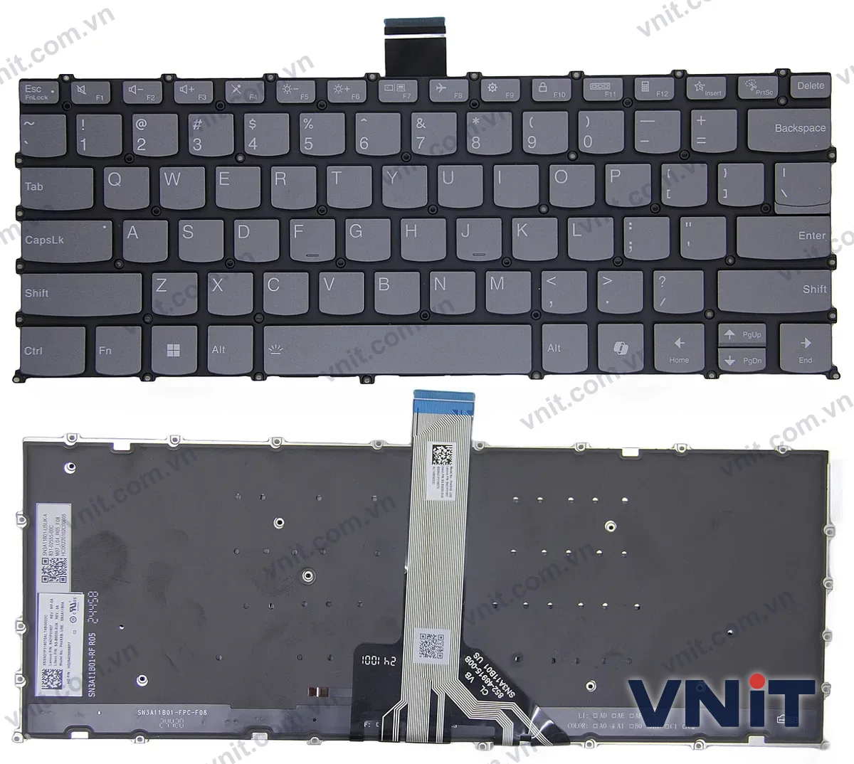 Bàn phím Laptop Lenovo yoga Air14 Aura AI 2024 IMH9 AHP9 AI (Có đèn nền) (Màu xám)