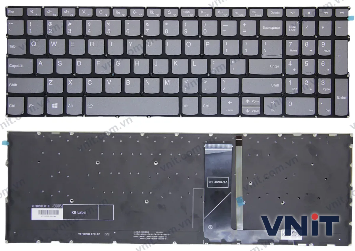 Bàn phím Laptop Lenovo yoga C740-15IML, C940-15IRH, S740-15IRH, yoga 9 15IMH5, call (Có đèn nền) (Màu xám)