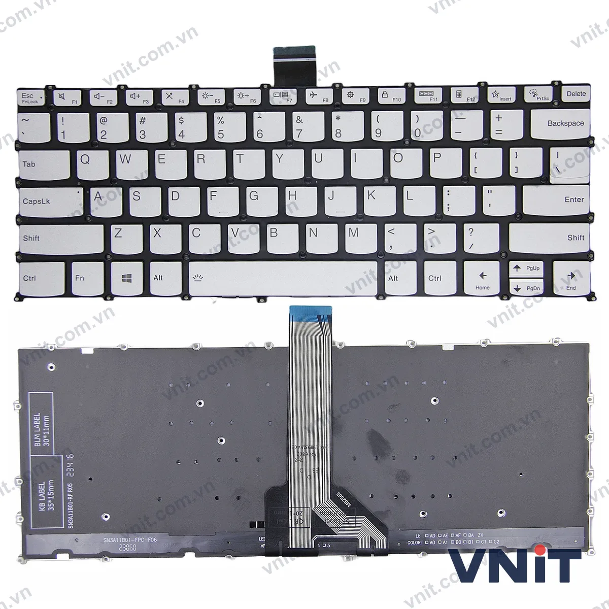 Bàn phím Laptop Lenovo yoga Slim 6 14IAP8 14IRP8 14APU8 14IRH8 (Có đèn nền) (Màu bạc)