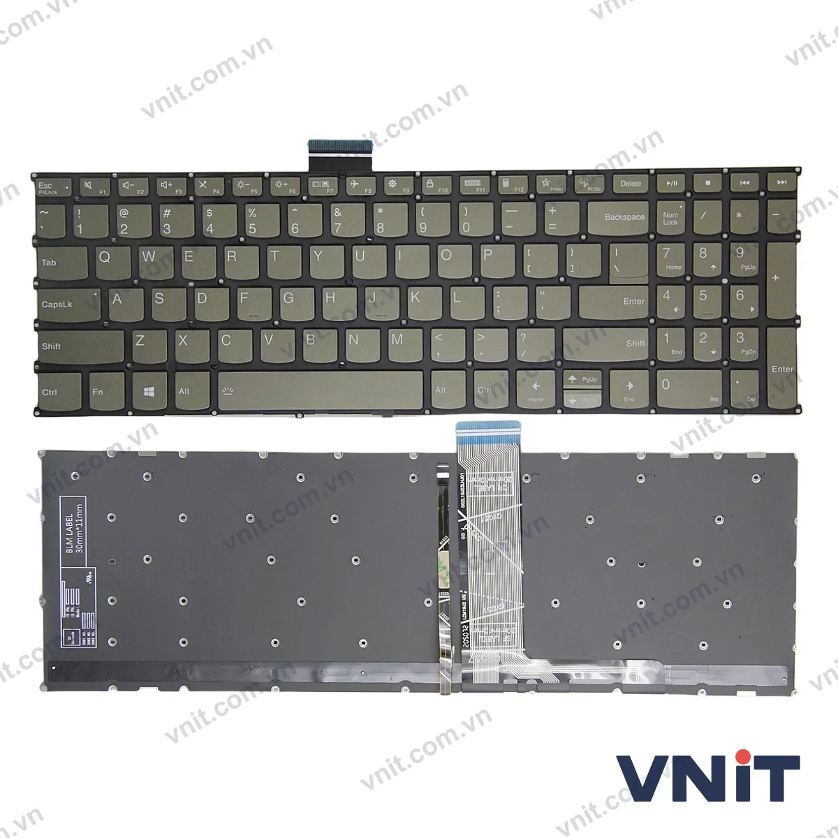 Bàn phím Laptop Lenovo yoga Slim 7-15ITL05, yoga Slim 7-15IIL05, yoga Slim 7-15ITL5, yoga Slim 7-15imh05 (Có đèn nền) (Màu xanh lá)