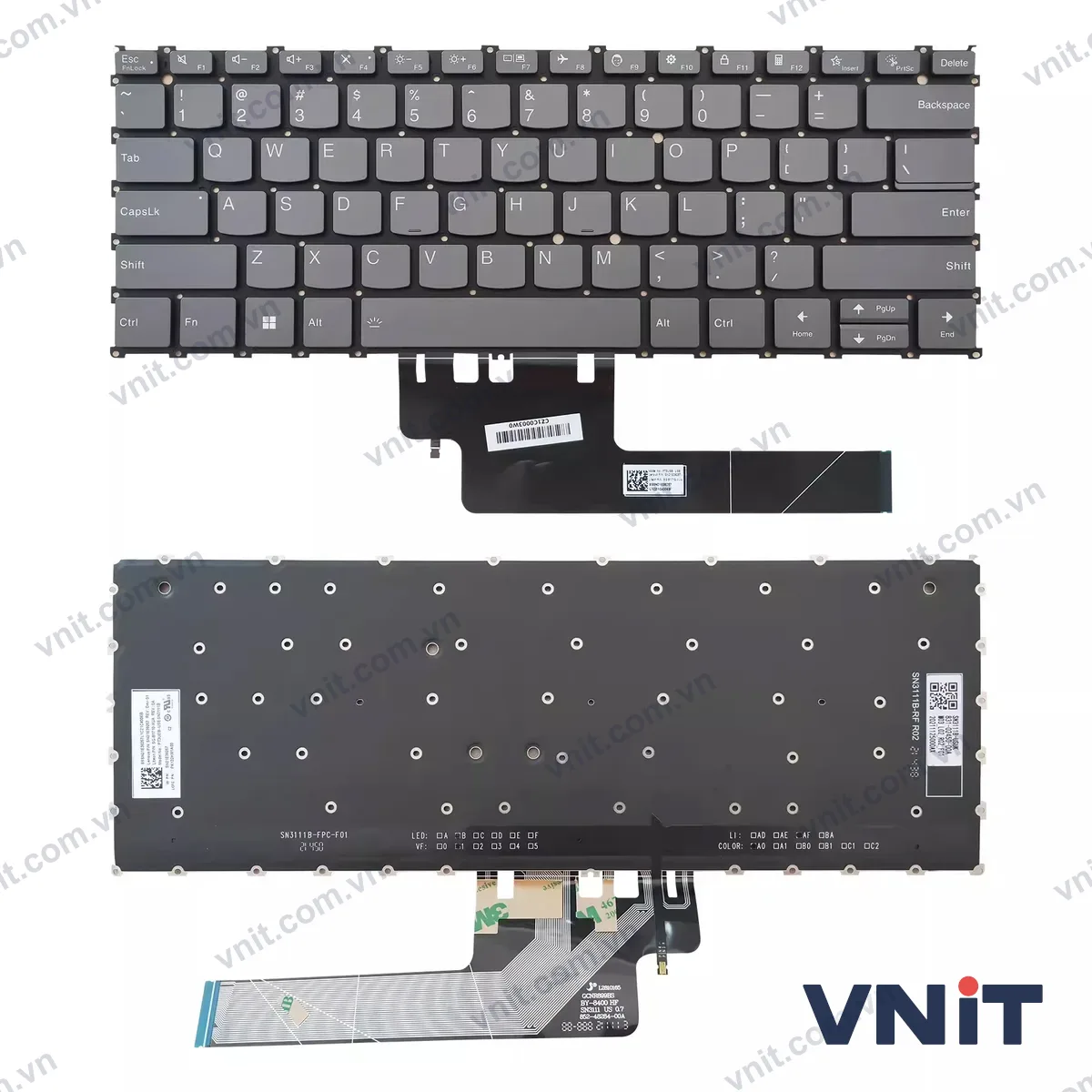 Bàn phím Laptop Lenovo yoga Slim 7 Carbon 13IAP7 13IRP8 (Có đèn nền) (Màu xám)