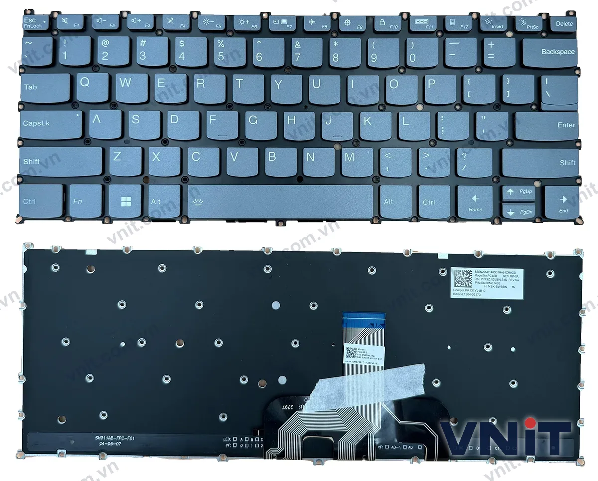 Bàn phím Laptop Lenovo yoga Slim 7 ProX 14ARH7, yoga Slim 7 ProX 14IAH7 (Có đèn nền) (Màu xanh)