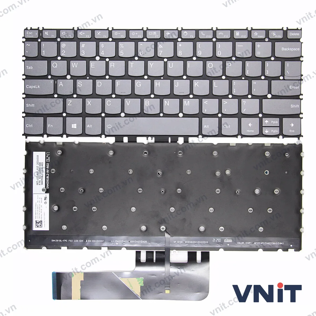 Bàn phím Laptop Lenovo yoga Slim7-13ITL5 13ACN05 13sACN 13sITL 2021 (Có đèn nền) (Màu xám)