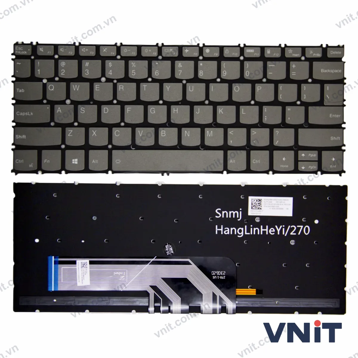Bàn phím Laptop Lenovo yoga Slim7-13ITL5 13ACN05 13sACN 13sITL 2021 OEM (Có đèn nền) (Màu xám)