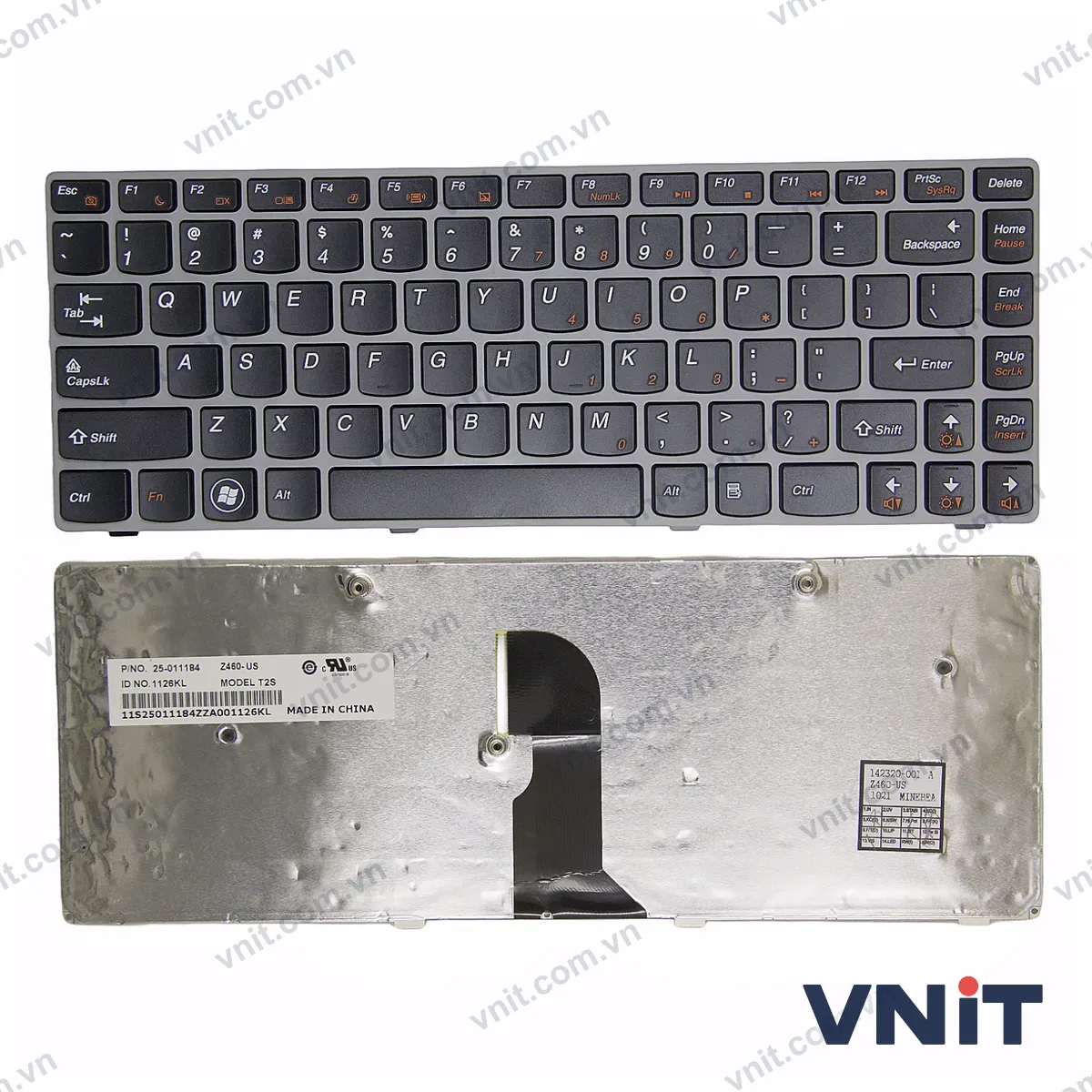Bàn phím Laptop Lenovo Z460 Z465 frame (Màu xám)