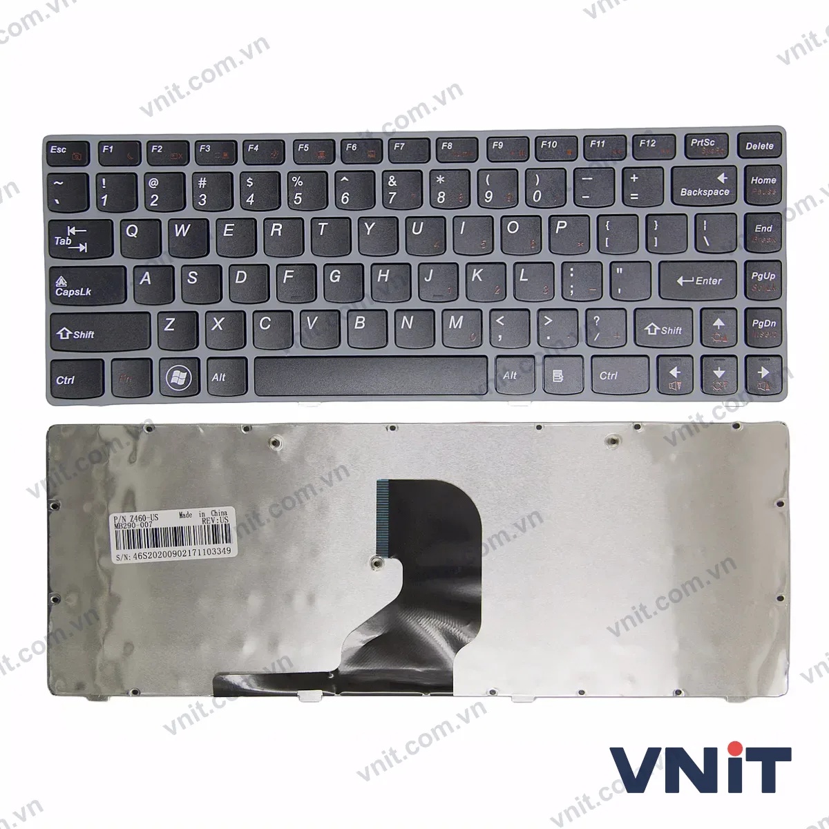 Bàn phím Laptop Lenovo Z460 Z465 frame OEM (Màu xám)