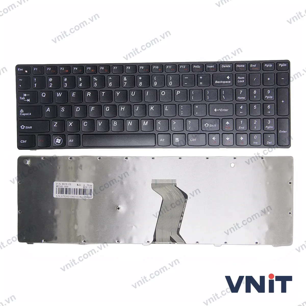 Bàn phím Laptop Lenovo Z570 Z575 B570 B575 V570 V575 B590 V580 B580 frame OEM (Màu đen)