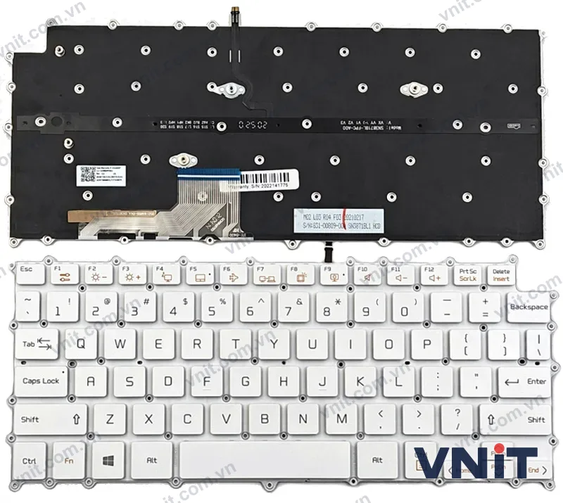 Bàn phím Laptop LG Gram 13Z980, 13ZD980, 13Z990, 14Z980, 14ZD980, 14Z990, 14Z90N, 14ZD90N, 14T90N (Có đèn nền) (Màu trắng)