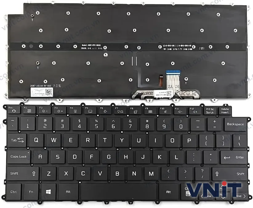 Bàn phím Laptop LG Gram 14Z90P, 14Z90P-G, 14Z90P-K, 14T90P (Có đèn nền) (Màu đen)