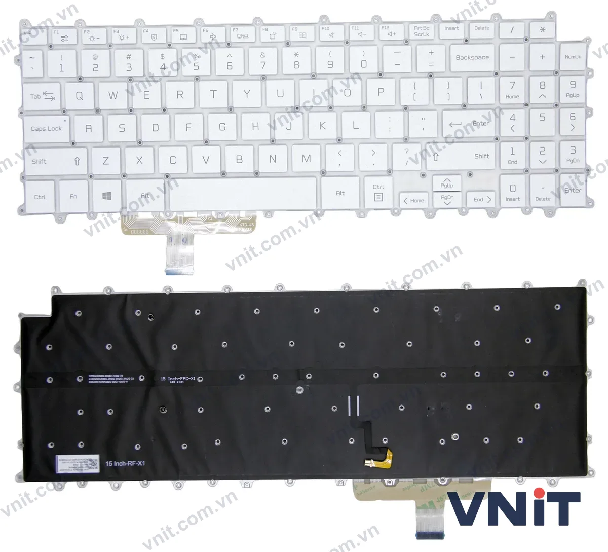 Bàn phím Laptop LG gram 15Z90P, 15Z95P, 16Z90P, 16Z90PF, 16Z95P (Có đèn nền) (Màu trắng)