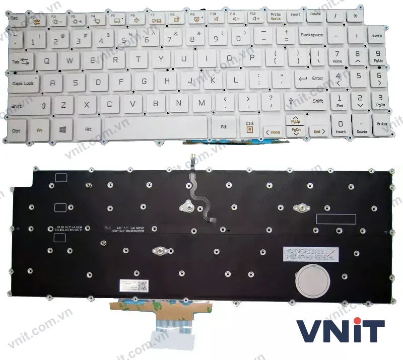 Bàn phím Laptop LG gram 15Z980, 15Z990, 15ZB990, 15ZD990, 15Z90N, 15Z90C, 15Z95N, 17Z990, 17ZB990, 17ZD990, 17ZB990, 17ZD990 (Có đèn nền) (Màu trắng)