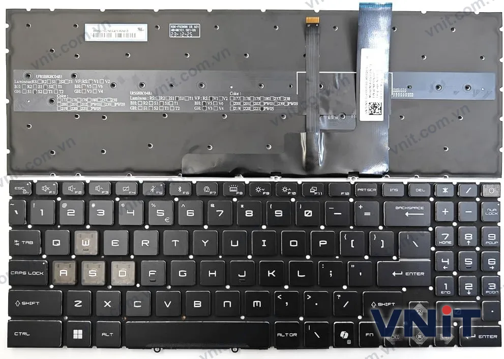 Bàn phím Laptop MSI Crosshair 18 HX AI A2XWFKG A2XWGKG 24-zone RGB AI (Có đèn nền)
