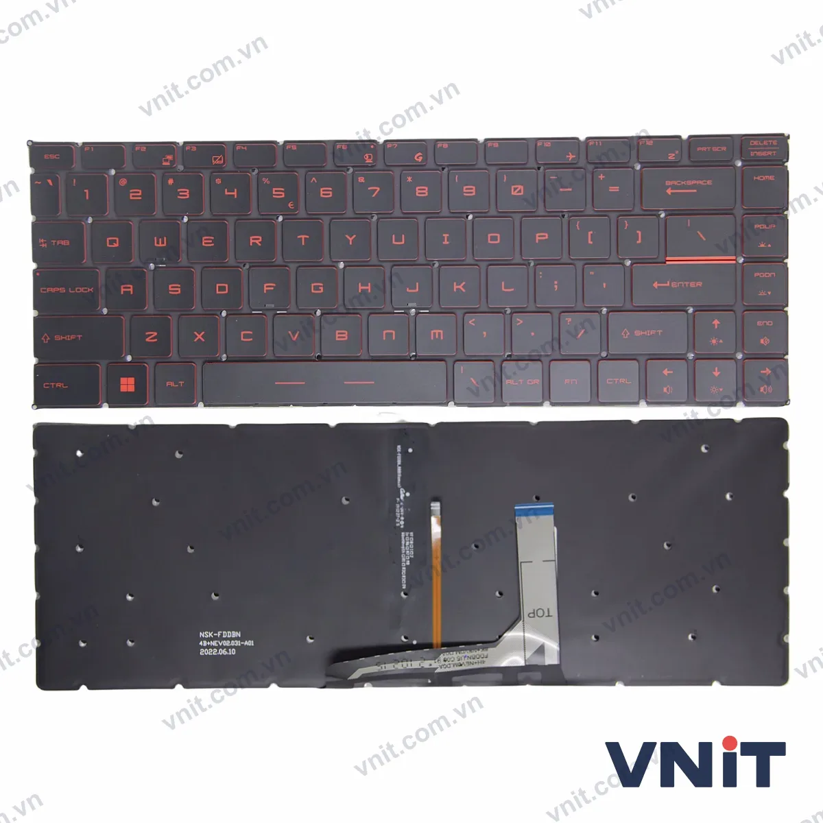 Bàn phím Laptop MSI GS65, PS63, GF63, GF65, P65, MS-16W1, MS-16W2, MS-16R3, MS-16R4 (Có đèn nền) (Màu đỏ)