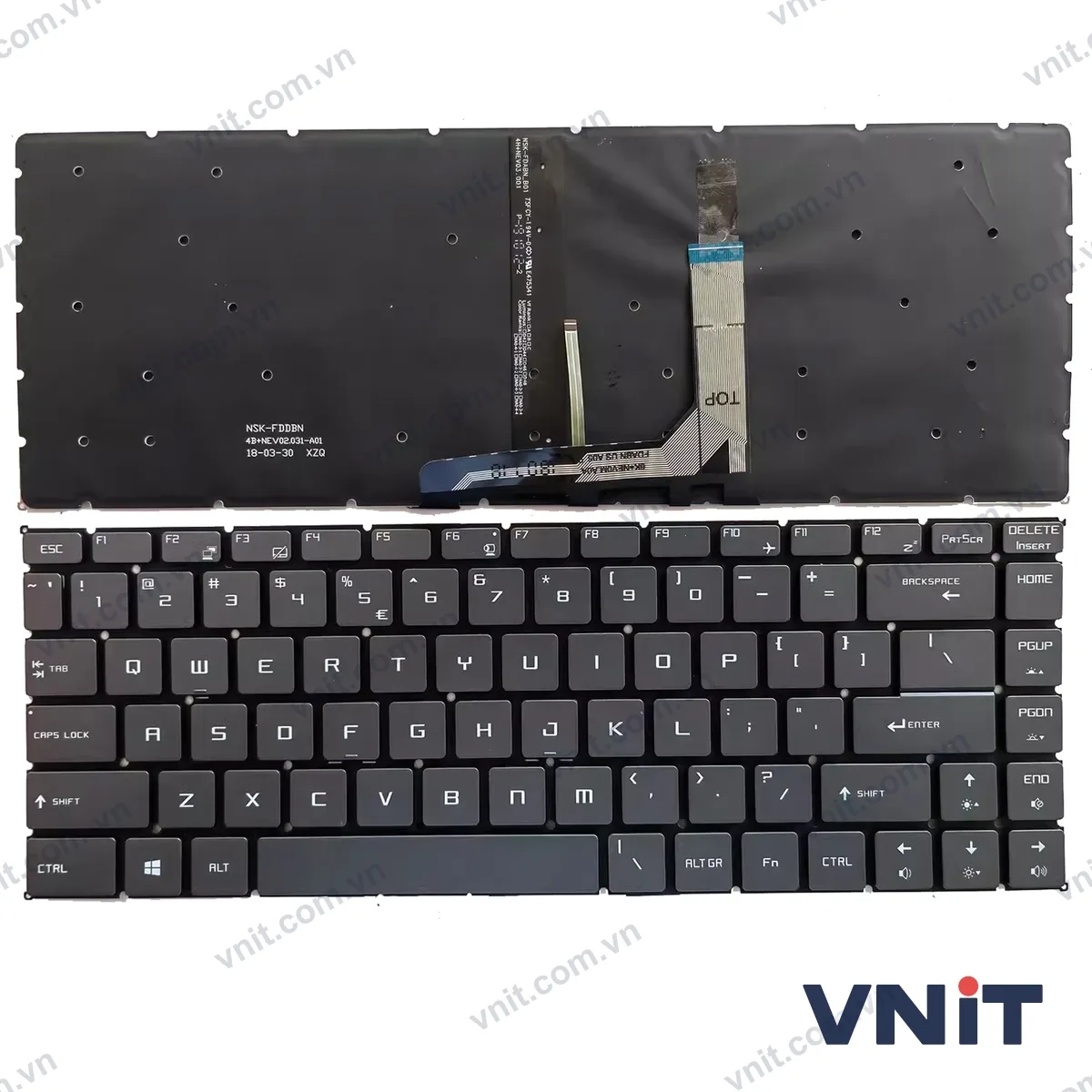 Bàn phím Laptop MSI GS65, PS63, GF63, GF65, P65, MS-16W1, MS-16W2, MS-16R3, MS-16R4 (Có đèn nền) (Màu xám)