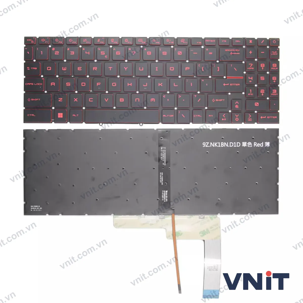 Bàn phím Laptop MSI Katana 17 B11U, B11UCX, MS-17L2 (Có đèn nền) (Màu đỏ)