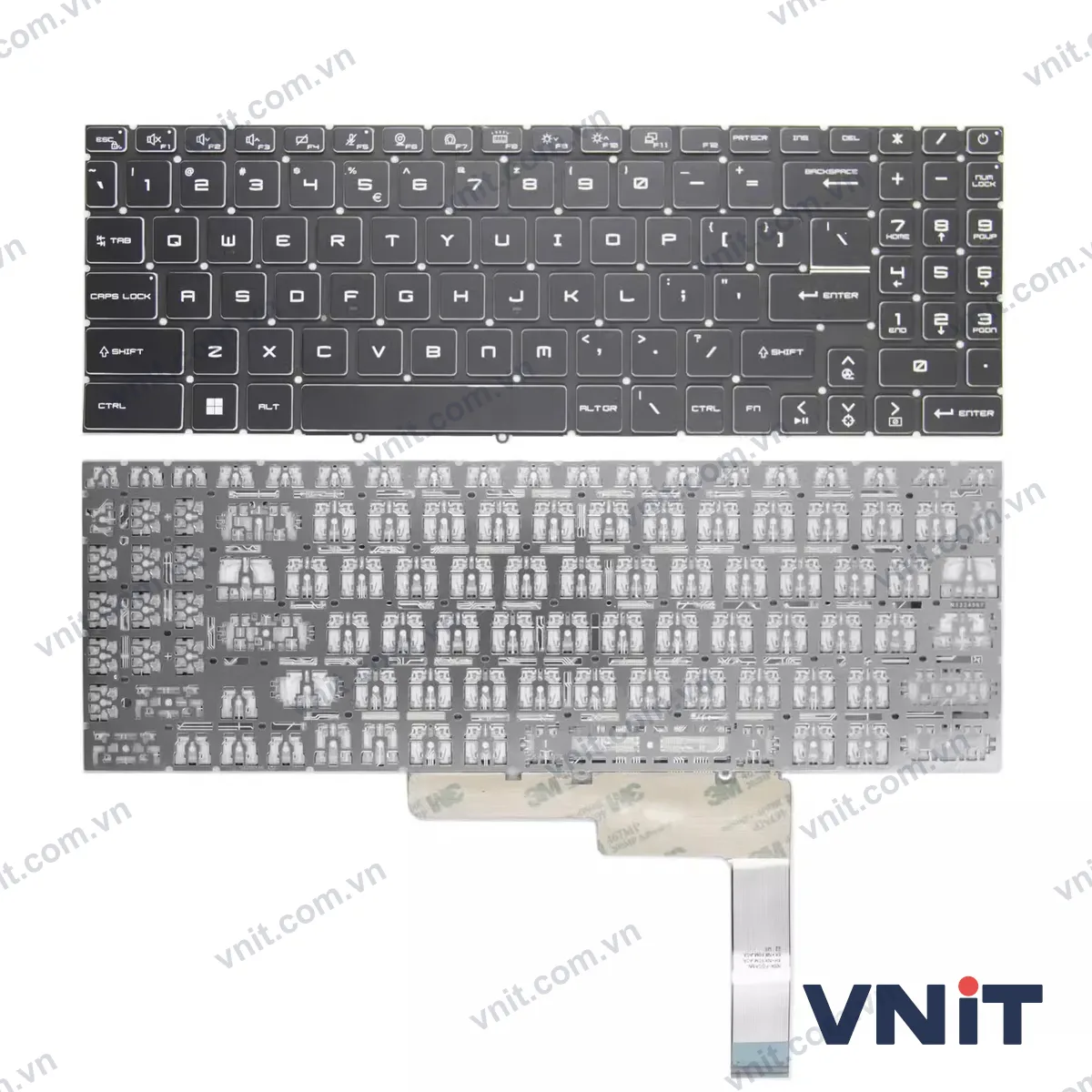 Bàn phím Laptop MSI Katana 17 B11U, B11UCX, MS-17L2 (Không đèn nền) (Màu đen)