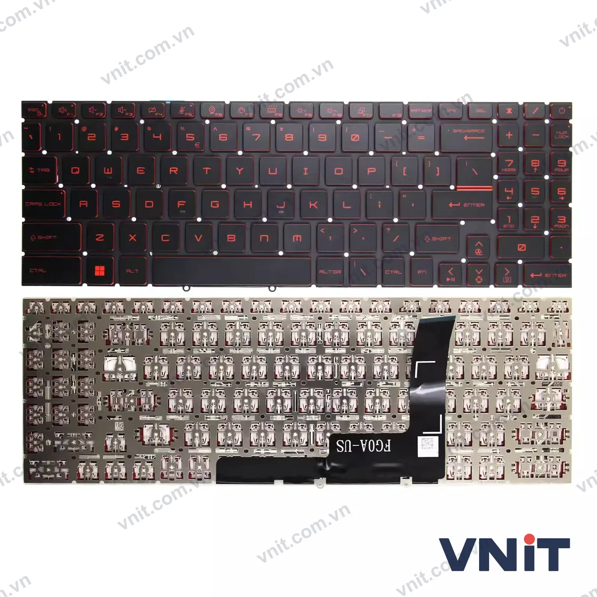 Bàn phím Laptop MSI Katana 17 B11U, B11UCX, MS-17L2 (Không đèn nền) (Màu đỏ)