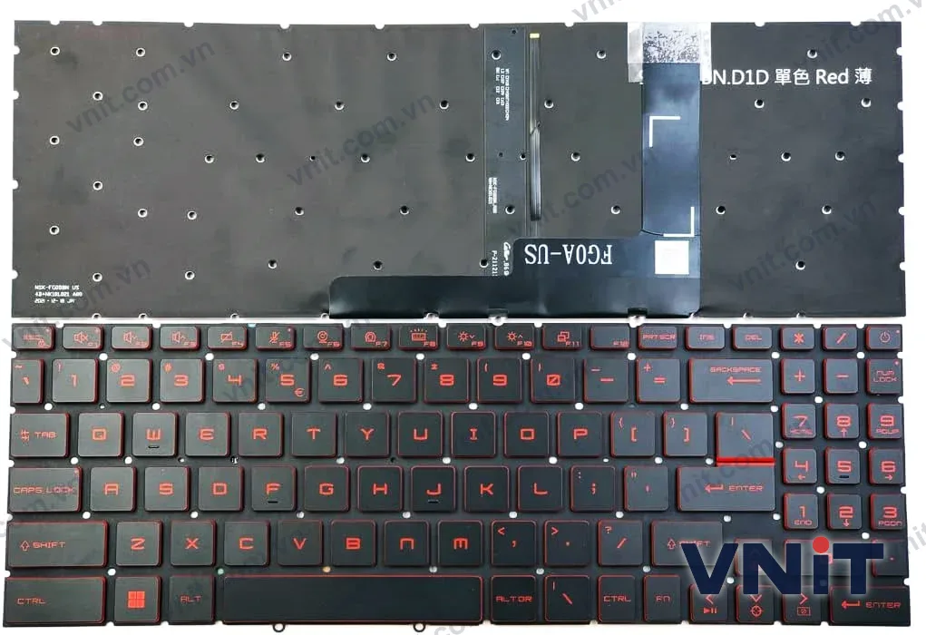 Bàn phím Laptop MSI Katana GF66 GF76 Pulse GL76 GL66 Stealth GS77 MS-17L3 MS-1584 MS-1583 (Có đèn nền) (Màu đỏ)