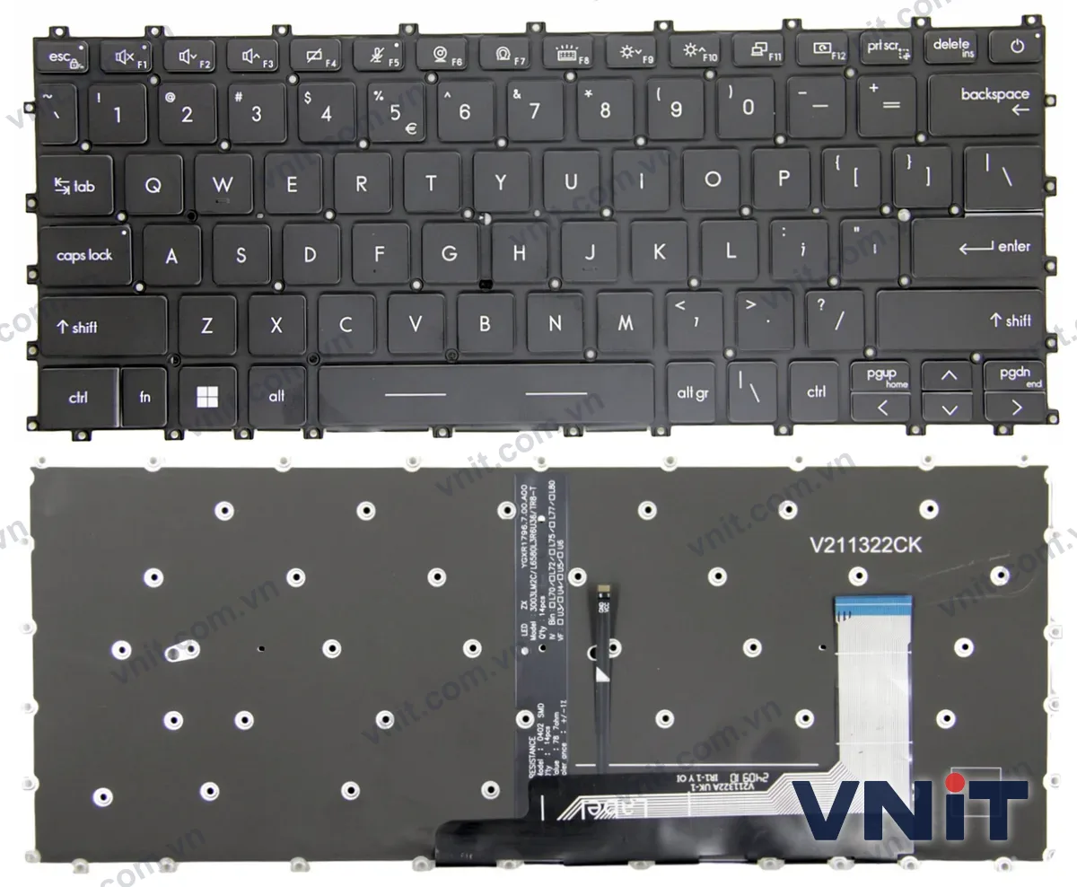 Bàn phím Laptop MSI MS-14F1 MS-14J1 MS-14J3 MS-14JK (Có đèn nền) (Màu đen)