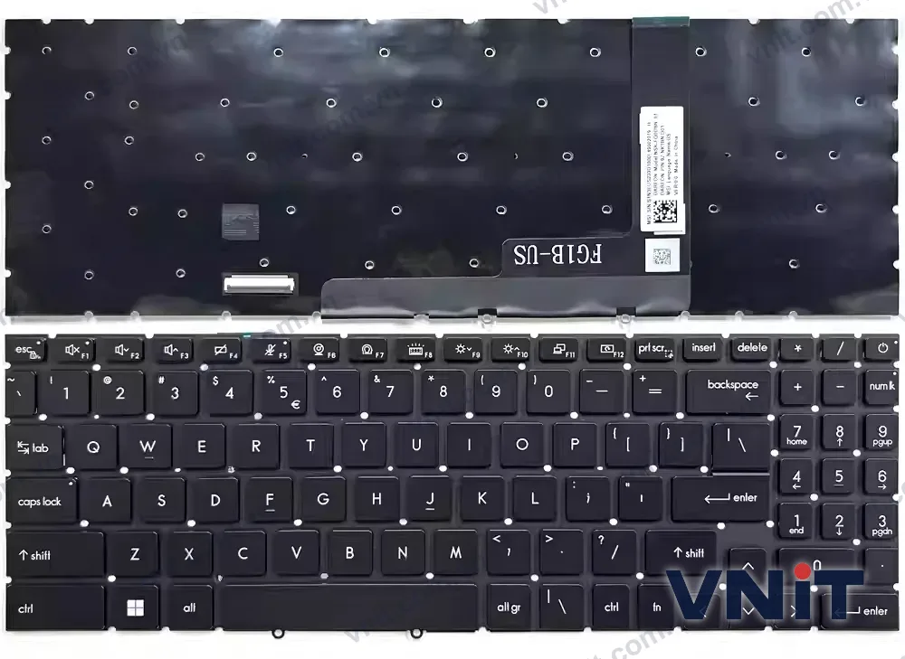Bàn phím Laptop MSI Stealth 16 AI Studio A1V, MS-15F3, MS-15F4, RGB (Có đèn nền)