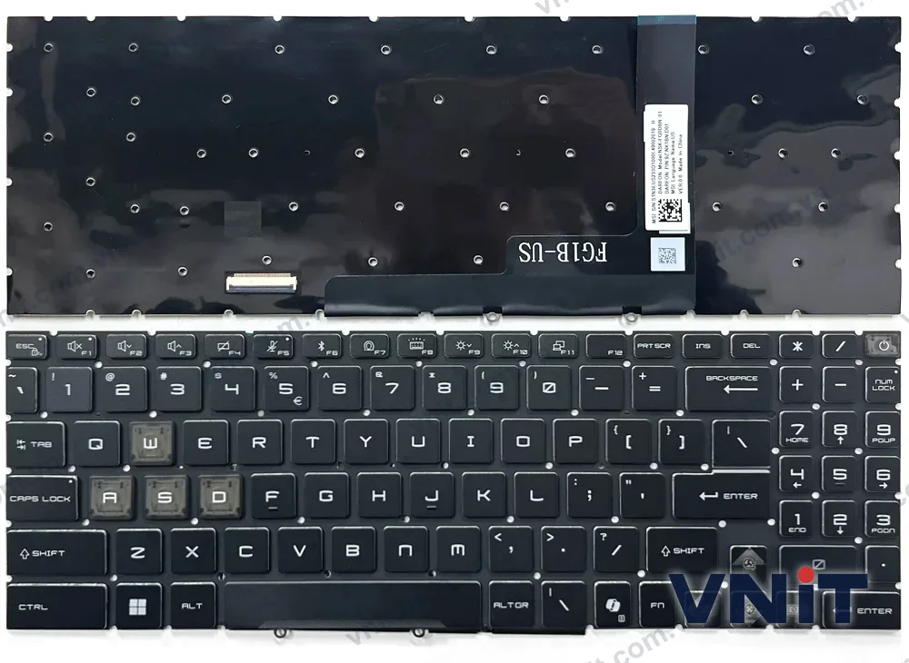 Bàn phím Laptop MSI Stealth 18 HX AI A2XW WHG WIG WJG RGB AI (Có đèn nền)