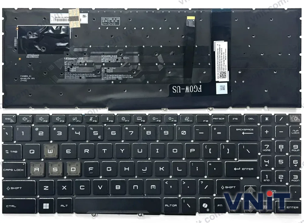 Bàn phím Laptop MSI Sword 16 17 HX, B13V, B14V, EKG, FKG, GKG, 24-zone RGB AI (Có đèn nền)