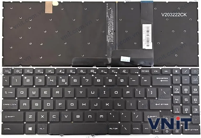 Bàn phím Laptop MSI WF66 11UI, WF66 11UJ, WF76 11UI, WF76 11UJ, word (Có đèn nền) (Màu trắng)