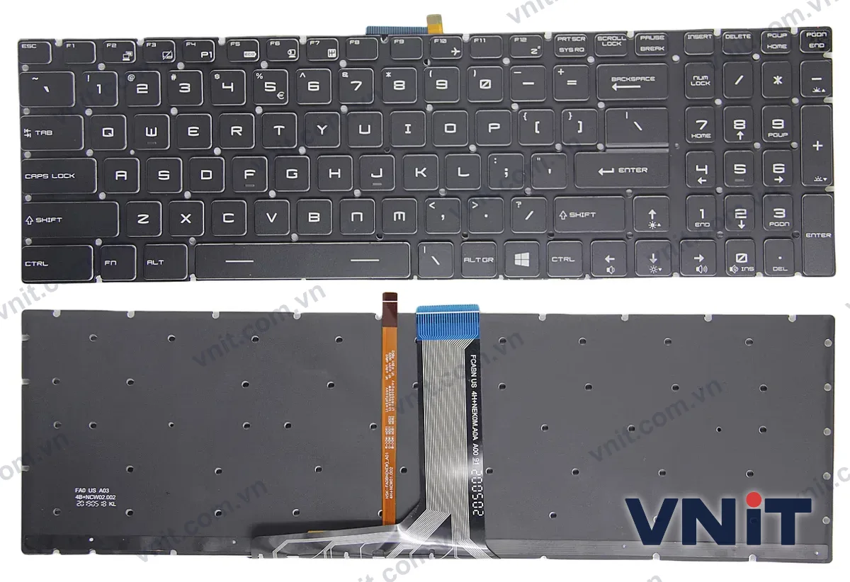 Bàn phím Laptop MSI WS60 2OJ 6QI 6QJ (Có đèn nền) (Màu đen)